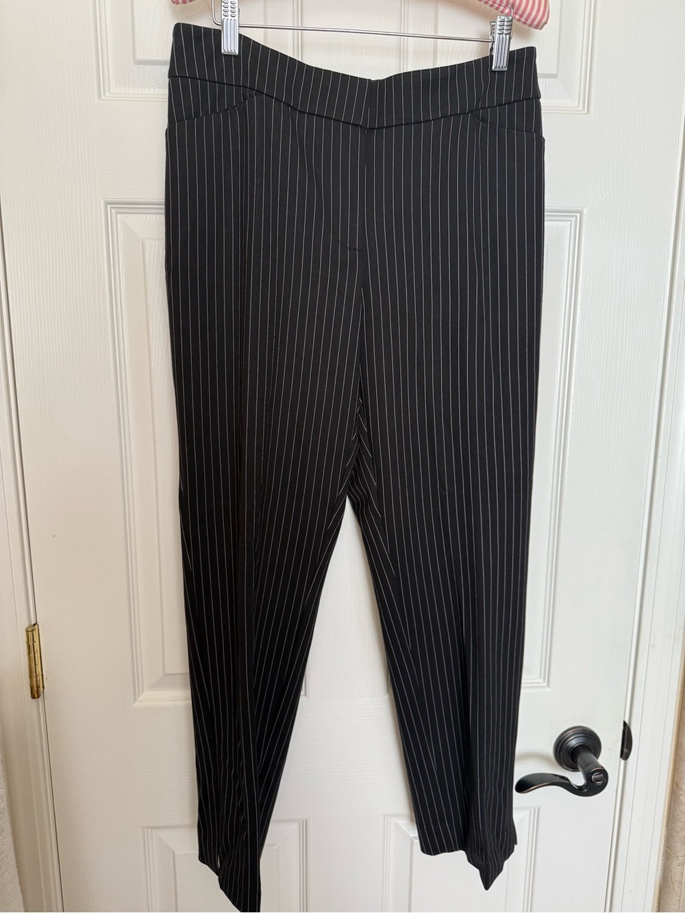 Chico's Black Pinstripe Trousers